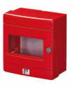 GEWISS 42RV RED EMERGENCY ENCLOSURE, WITH MOUNTING PLATE, IP55 SURFACE MTG