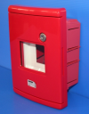 GEWISS 42RV RED EMERGENCY ENCLOSURE, FITTED WITH DIN RAIL 4MODS, IP55 FLUSH MTG