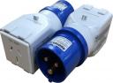 GEWISS ADAPTOR FROM 309 SERIES PLUG 16A 2P+E TO 15A 2P+E FLAT PIN SOCKET FOR TEMPORARY USE ONLY